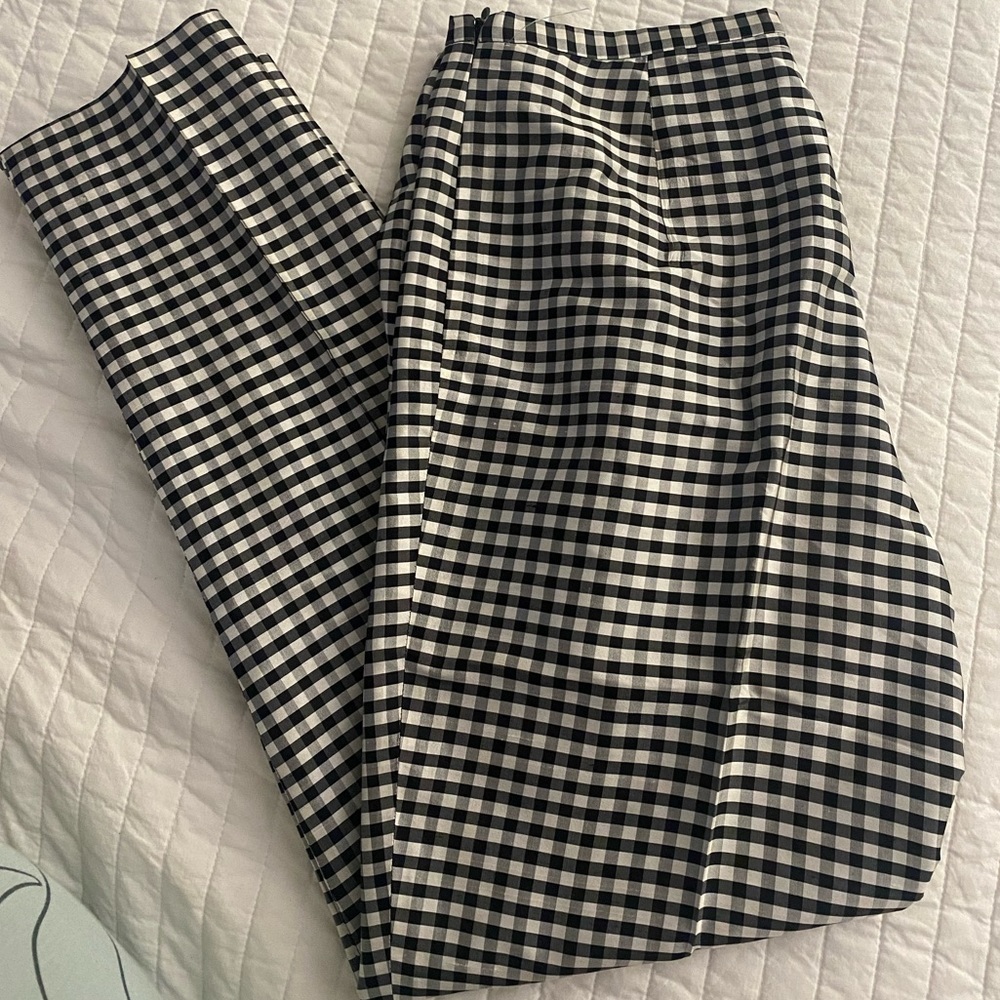 Lauren Ralph Lauren Black and White Gingham Cropped Pants